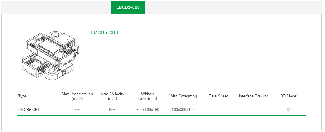 標準LMCB5-CB8上銀直線電機雙軸定位平臺
